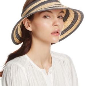 RAFFAELLO BETTINI Large Straw Braid Visor